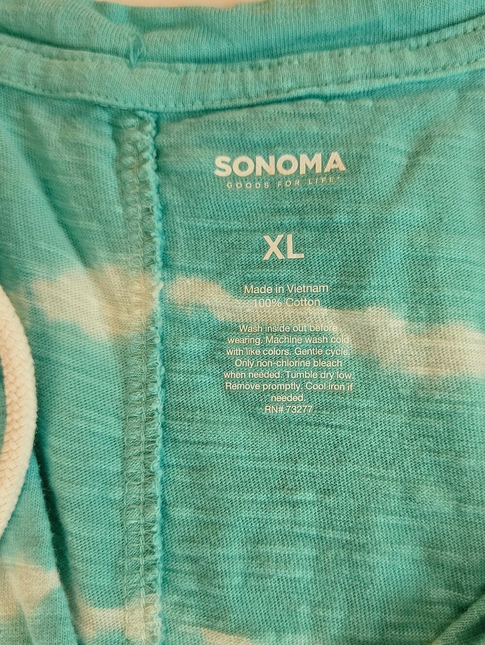 Sonoma Womens Turquoise & White Stripe Tie Dye Sleeveless Tank Dress Size XL - Picture 8 of 13